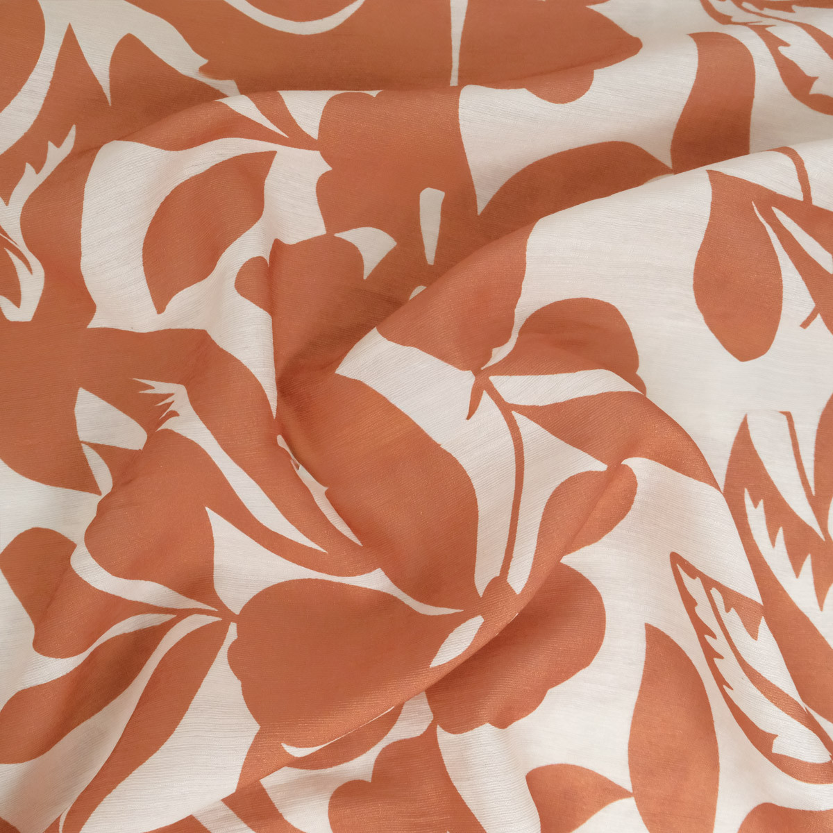 Camel-Colored Thai-Print Blended Viscose - Maison Klem
